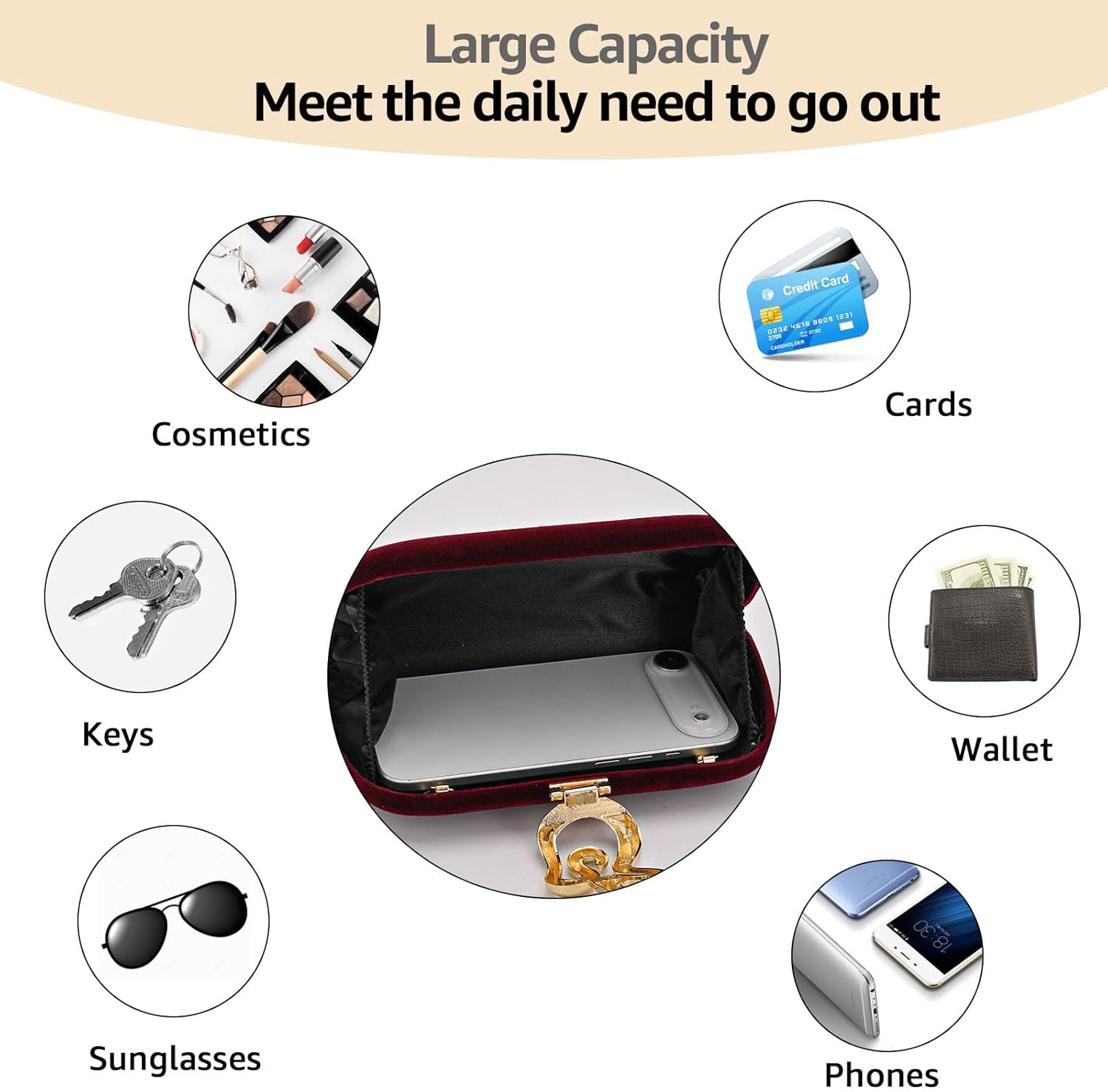 AIBAOWU Evening Clutch Purses for Women Formal Evening Bag for Wedding Clutch Shoulder Bag Cocktail Party - Image 5