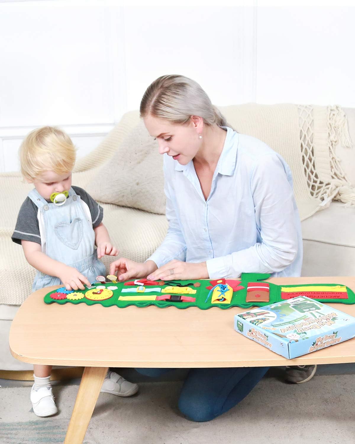 PP OPOUNT Busy Board Basic Skills Activity Board, Toddler Activity Board for Airplane or Car Travel, Crocodile Design for Kids Early Learning Education