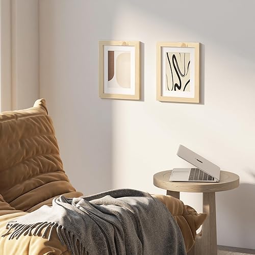 Vista 83 de KINLINK Juego de 6 portarretratos de madera de 6 x 8 pulgadas, marco de fotos de madera mate de 4 x 6 con plexiglás para 4 x 6 con paspartú o 6 x 8