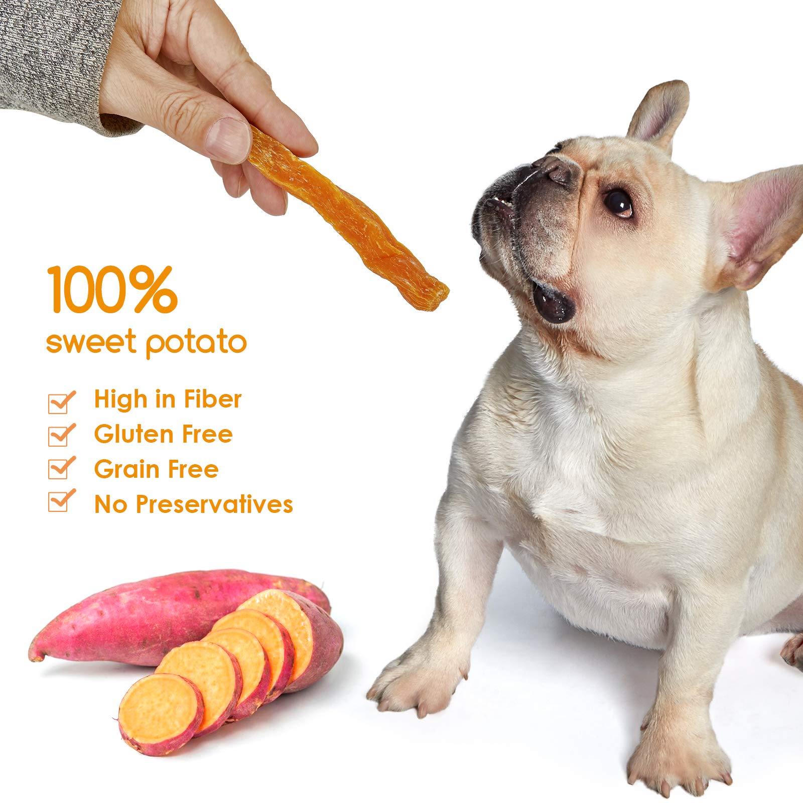 Jungle Calling Sweet Potato Dog Treats, Skinless Sweet Potato Chews for
