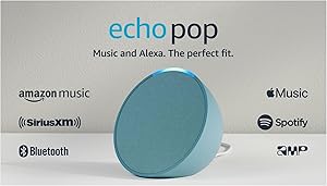 Amazon Echo Pop (newest model), Our smallest Alexa speaker, Fits in any room, Midnight Teal