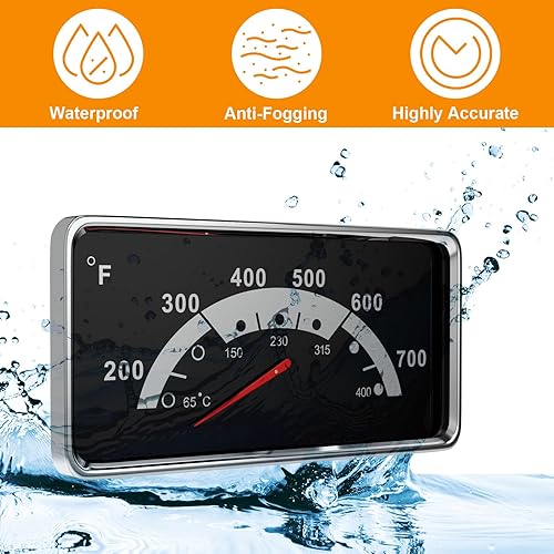 Miniatura 4 de DcYourHome Medidor de temperatura de parrilla de 3.6 pulgadas para Nexgrill 720-0882A 720-0898 720-0830A, Kenmore 148.23683310 119.16144210
