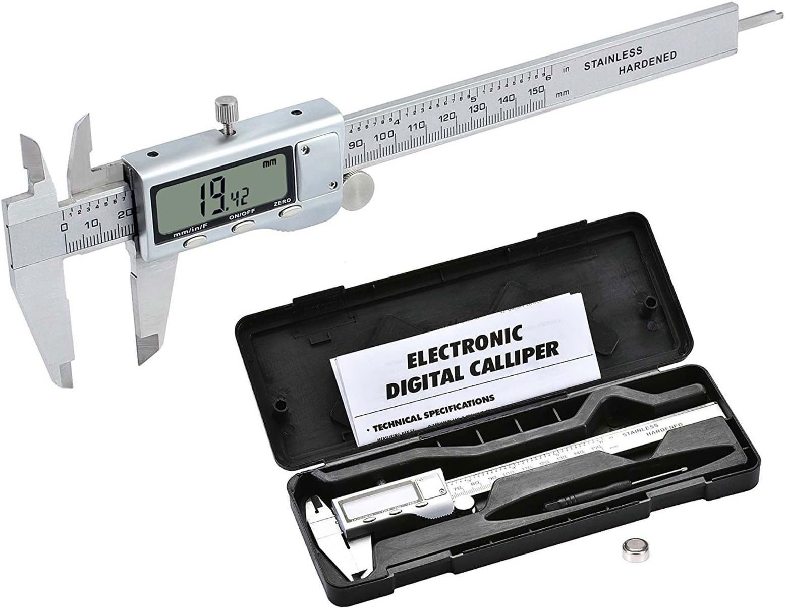 XTECH A1047 6-Inch 150 mm Electronic LCD Digital Vernier Caliper Gauge Ruler