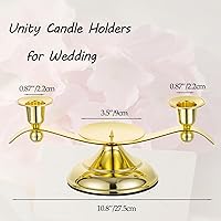 Vista 2 de Unity Candle Holder for Wedding Ceremony Set - Romadedi 3 Arm Metal Gold Candle Stand for Pillar Taper Candlestick Unity Candles Centerpiece Decor