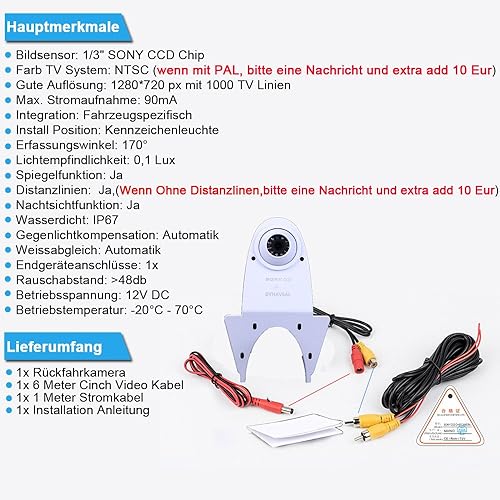 Miniatura 7 de Cámara de la lámpara del freno del coche para Viano Vito Transit Ducato VW Crafter T5 Master