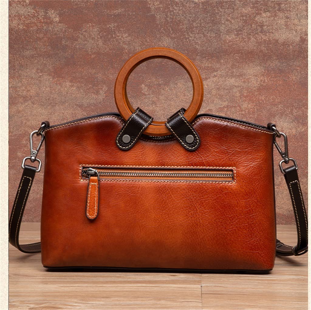 Bolsos de hombro vintage para mujer, bolsos de cuero con relieve a mano