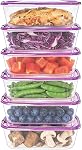 Large Airtight Food Storage Containers with Lids, Plastic Meal Prep Container with Vents, Microwave, Freezer Safe, Reusable Kitchen Storage for Leftover, Lunch, Pantry,Fridge Organization(6PACK 44oz)
