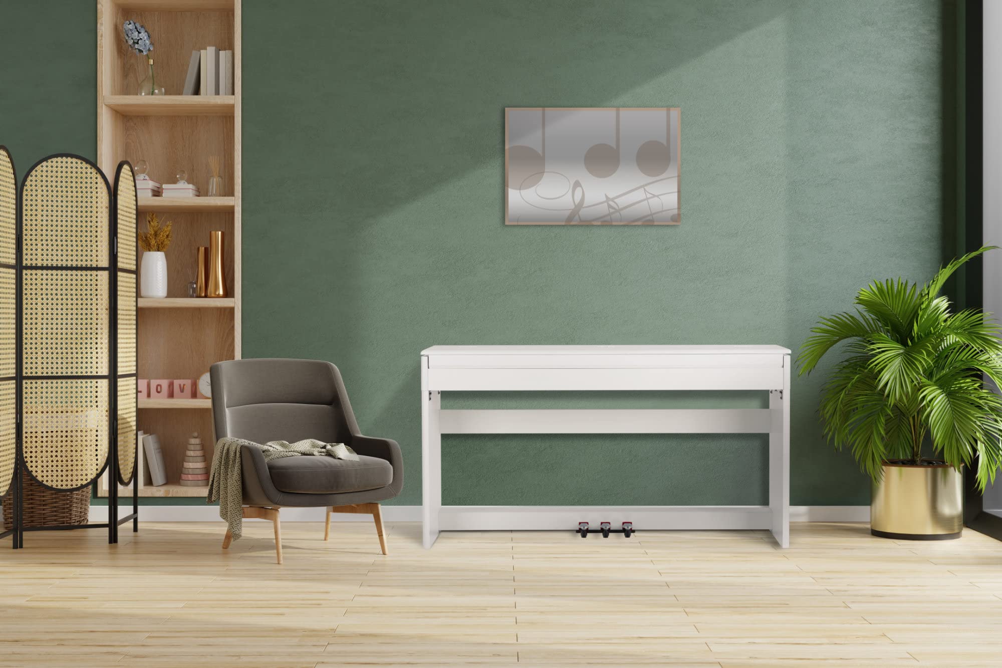 McGrey DP-18 WM Pianoforte Digitale Bianco Opaco - 88 Tasti Tastiera con azione a martello - Pianola musicale con USB, 128 suoni, 128 polifonie, 3 pedali - Piano digitale per scuola