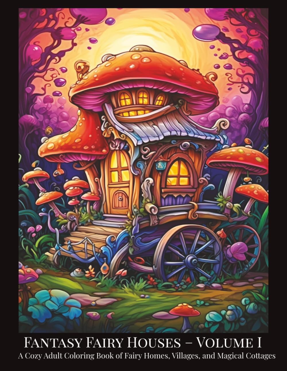 Fantasy Fairy Houses – Volume I: A Cozy Adult Coloring Book of Fairy Homes, Villages, and Magical Cottages (Fantasy Fairy Houses Coloring Series)