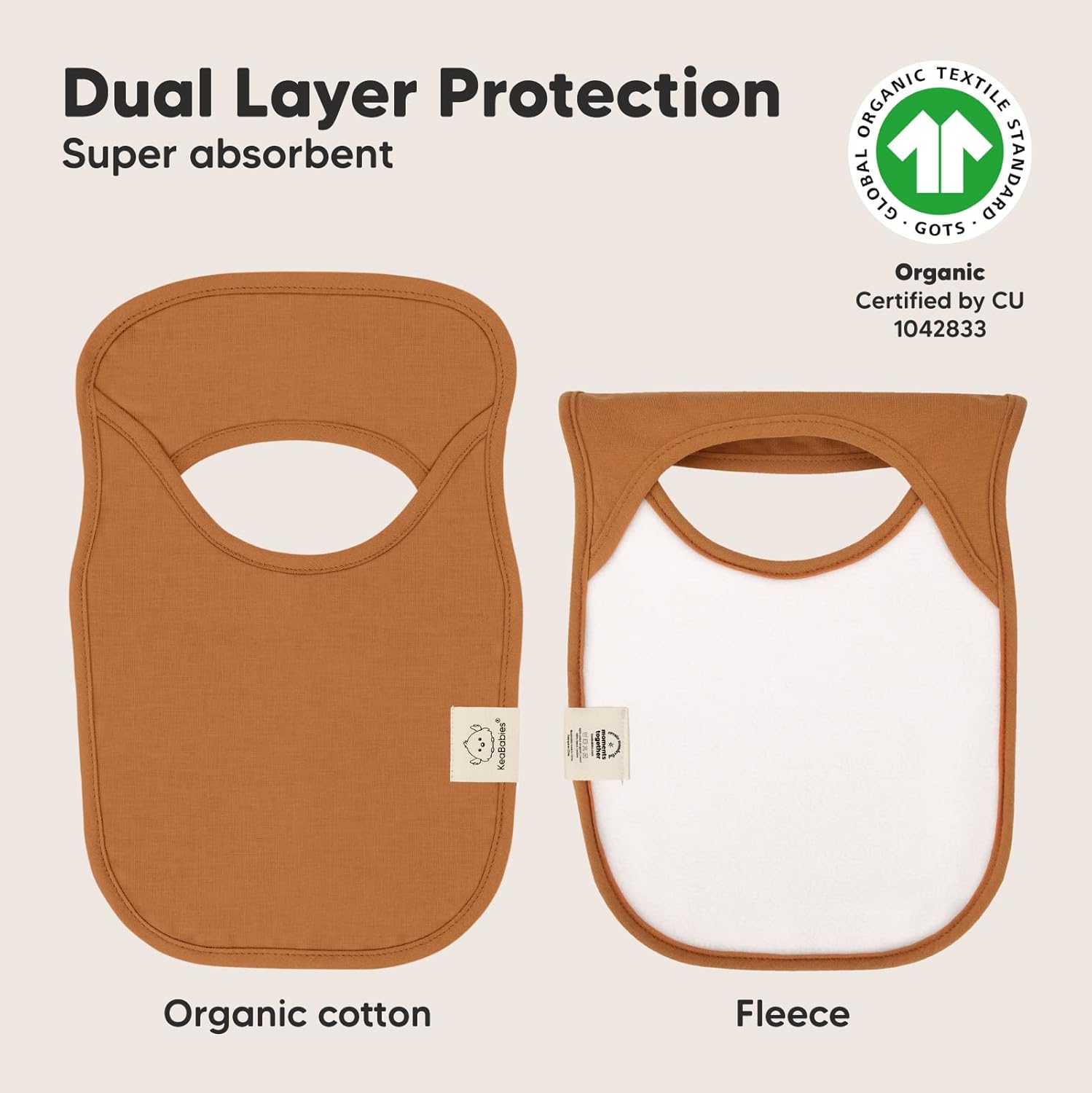 KeaBabies 8-Pack Baby Bibs for Boys, Girls and 6-Pack Burp Cloths Baby Girl, Boy - Pull-on Bibs for Baby Girl, Baby Boy,Large Baby Burp Cloths