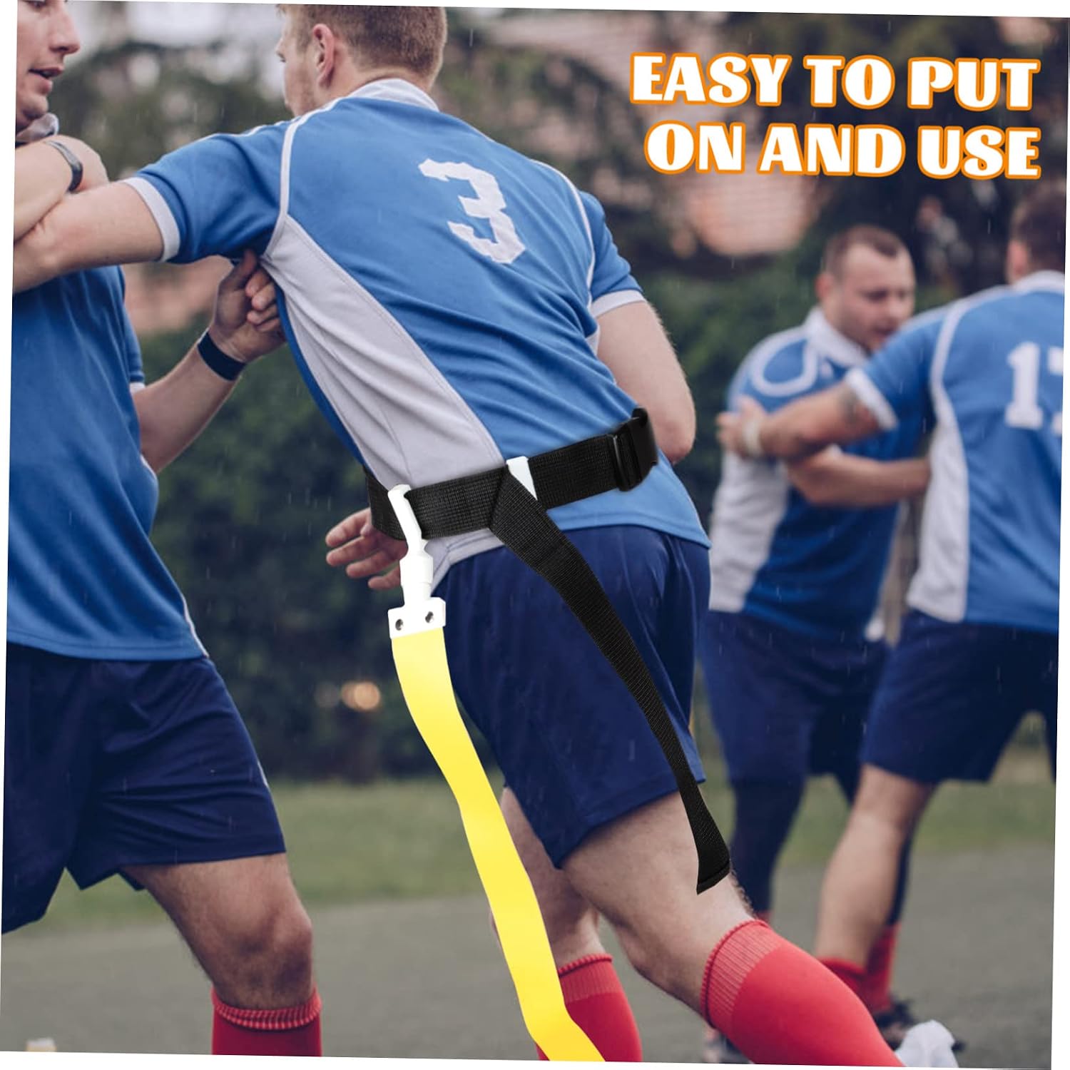 balacoo 3pcs Football Flag Belt Rugby Waist Flags for Outdoor Games Design for Non- Play for Boys and Girls and Adults for