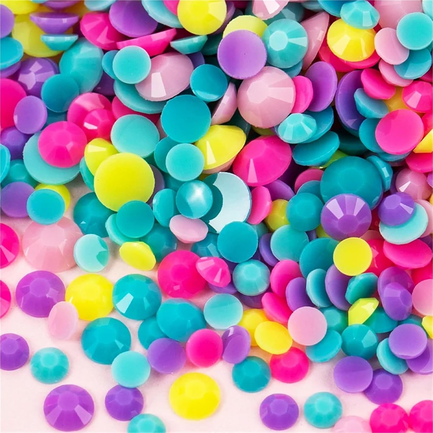Rhinestones for Bedazzling 2Box 3-5mm 18700pcs Resin Rhinestone Kit Flat Back Jelly Multicolor for Nail Art DIY Crafts