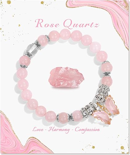 Pulseras de amatista para mujer, pulsera de cuentas curativas de piedra natural, alivio del estrés y la ansiedad, cristales de sandía, piedra lunar,