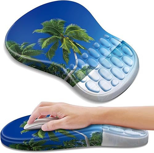 Vista 46 de YIWEI Alfombrilla de mouse ergonómica con soporte para muñeca, alfombrilla de mouse de espuma viscoelástica de gel para teclado de computadora