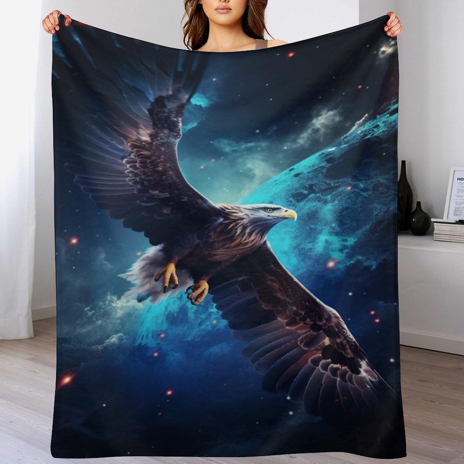 Couverture polaire flannel Aigle lavable pour des soirées cinéma au chaud sur le canapé