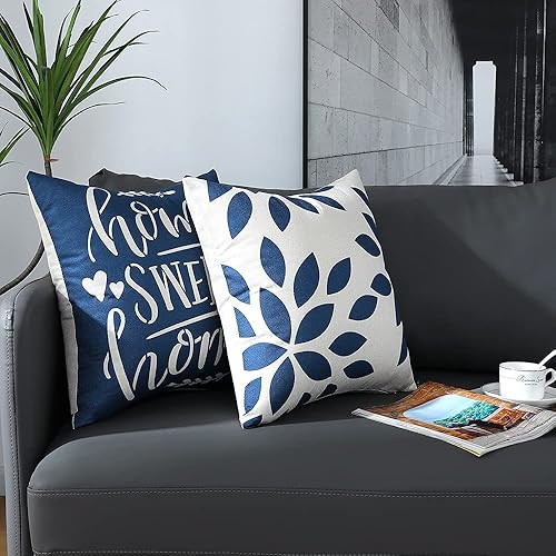 Vista 13 de Homefeelzydys Fundas de almohada de 18 x 18 pulgadas, fundas de almohada de 18 x 18 pulgadas, fundas de almohada cuadradas, juego de 4 fundas