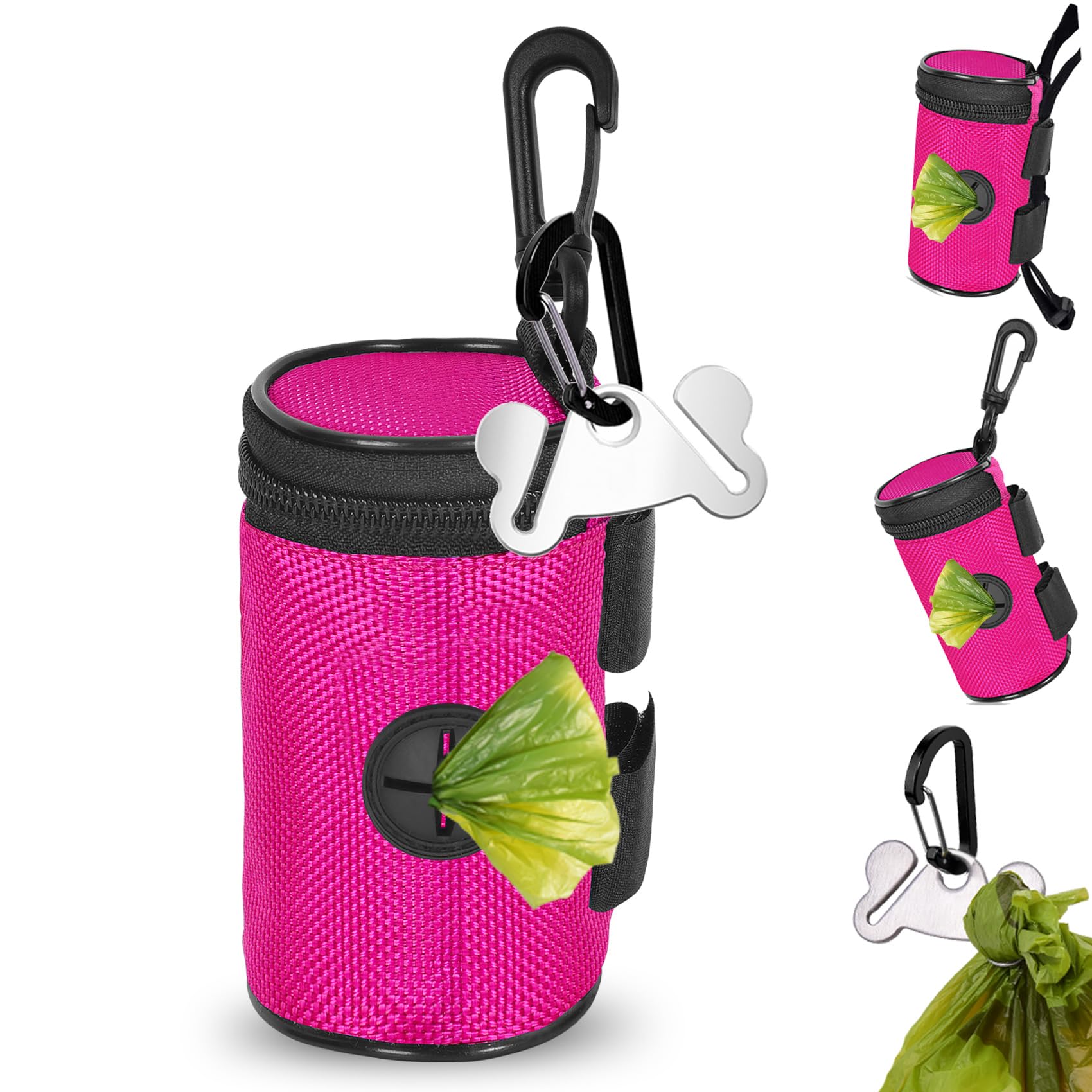 Suporte de saco de cocô de cachorro para fixação de trela