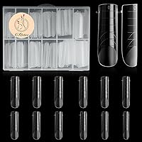 Vista 10 de 120 formas de uñas dobles, extensión larga de almendra, formas de uñas de poligel, cobertura completa, moldes de uñas reutilizables, 12 tamaños