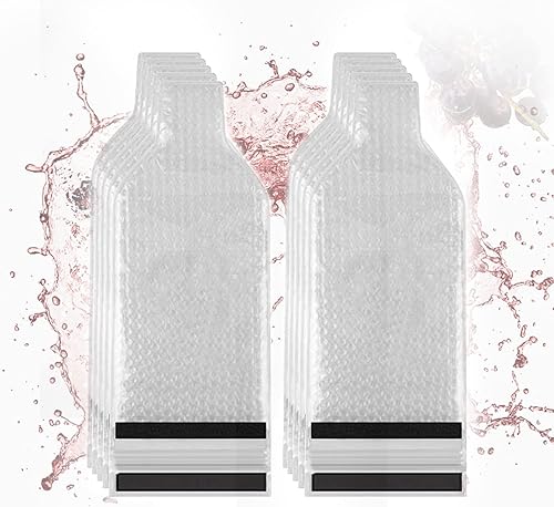 Miniatura 3 de Bolsa de vino reutilizable  10 paquetes de protector de viaje para botellas de vidrio de viaje, doble capa de amortiguación de burbujas para avión,
