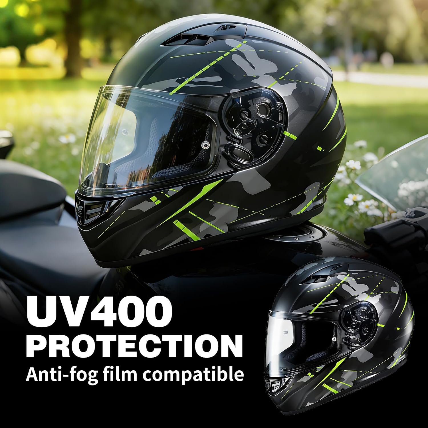 VCOROS Motorcycle Helmet Face Shield Visor Repalcement for HJ-09 CL-15 CL-17 CL-16 CL-SP AC-12 FS-10 CS-R1 IS-16 CS-R2 Shield