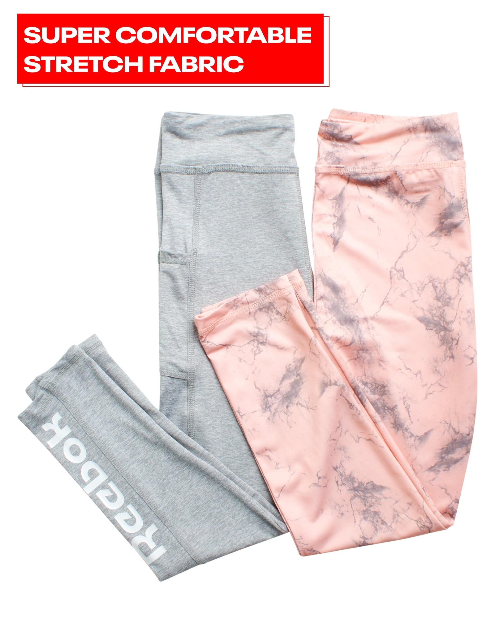 Reebok Mädchen Leggings – 2er-Pack Active Performance Sport Tights (Größe 7-16)
