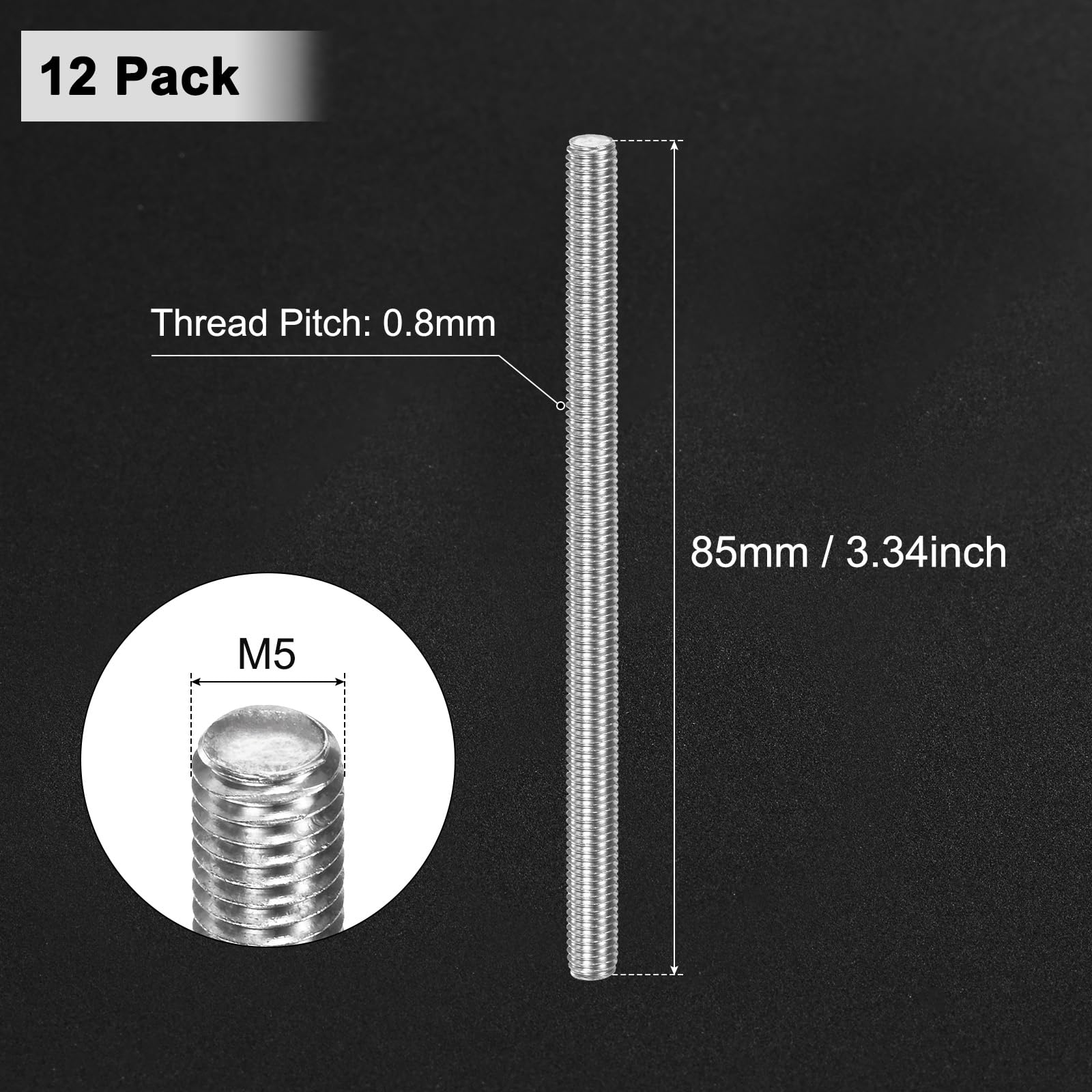 M METERXITY 12-Pack Fully Threaded Rod - Image 3