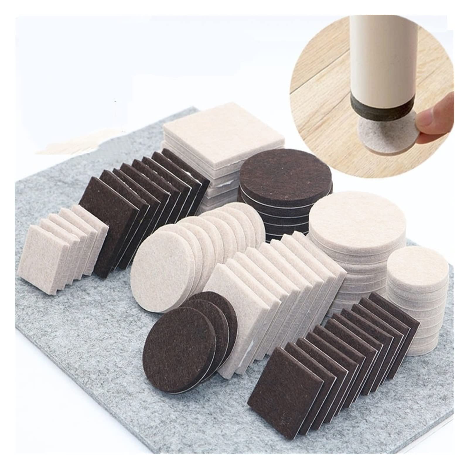 Almohadillas de fieltro for patas de silla y mesa, almohadillas de fieltro autoadhesivas de 5 mm más gruesas, superficie del suelo, protector antideslizante contra arañazos, alfombrilla for pies antid