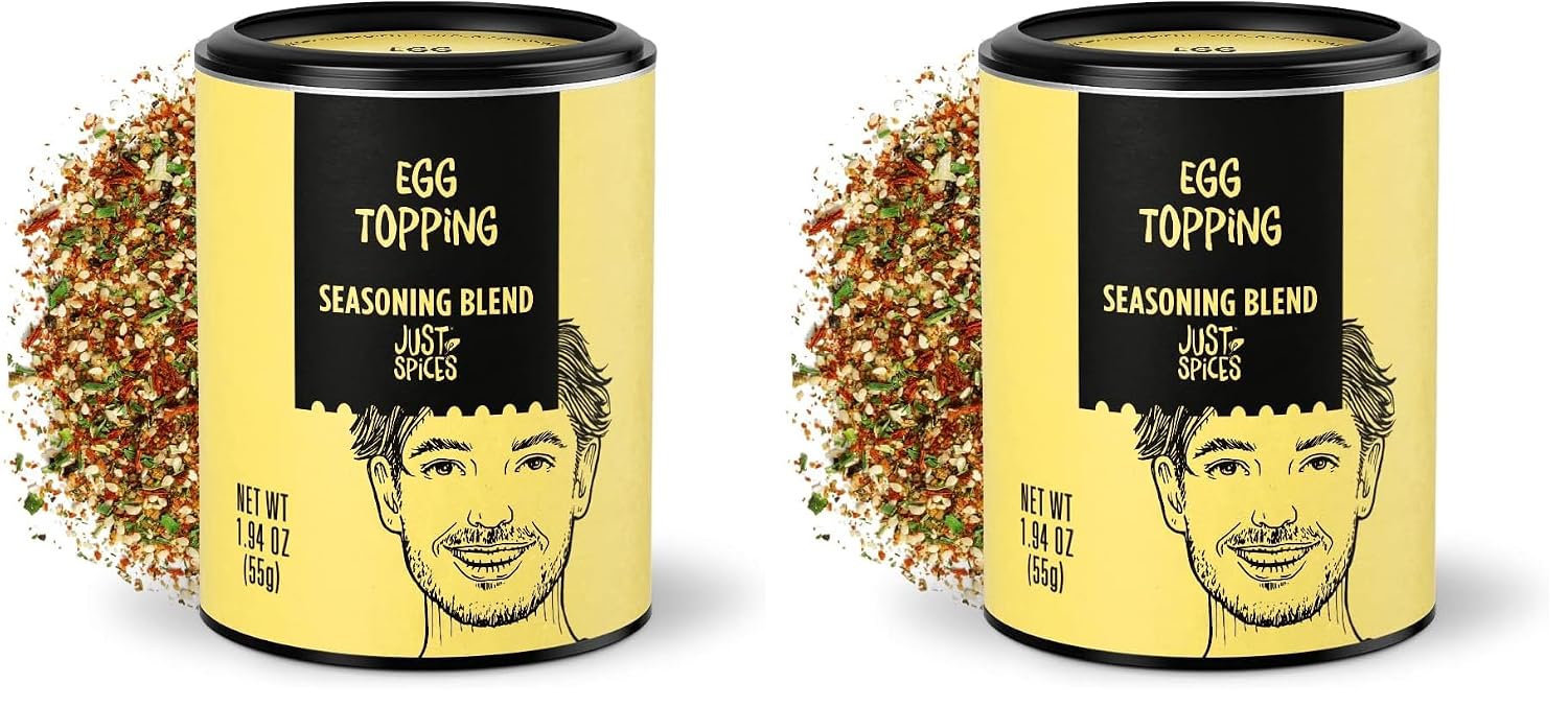 Just Spices Egg Topping, 1.94 OZ I Breakfast and egg seasoning with white sesame, chilli, grated tomato, sea salt and more (Pack of 2)