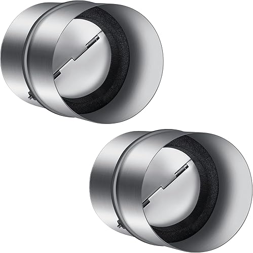 Miniatura 8 de iPower Bloqueador de corrientes de aire de 4 pulgadas, prevención de reflujo de aire unidireccional con 2 muelles en línea cargados cuchillas