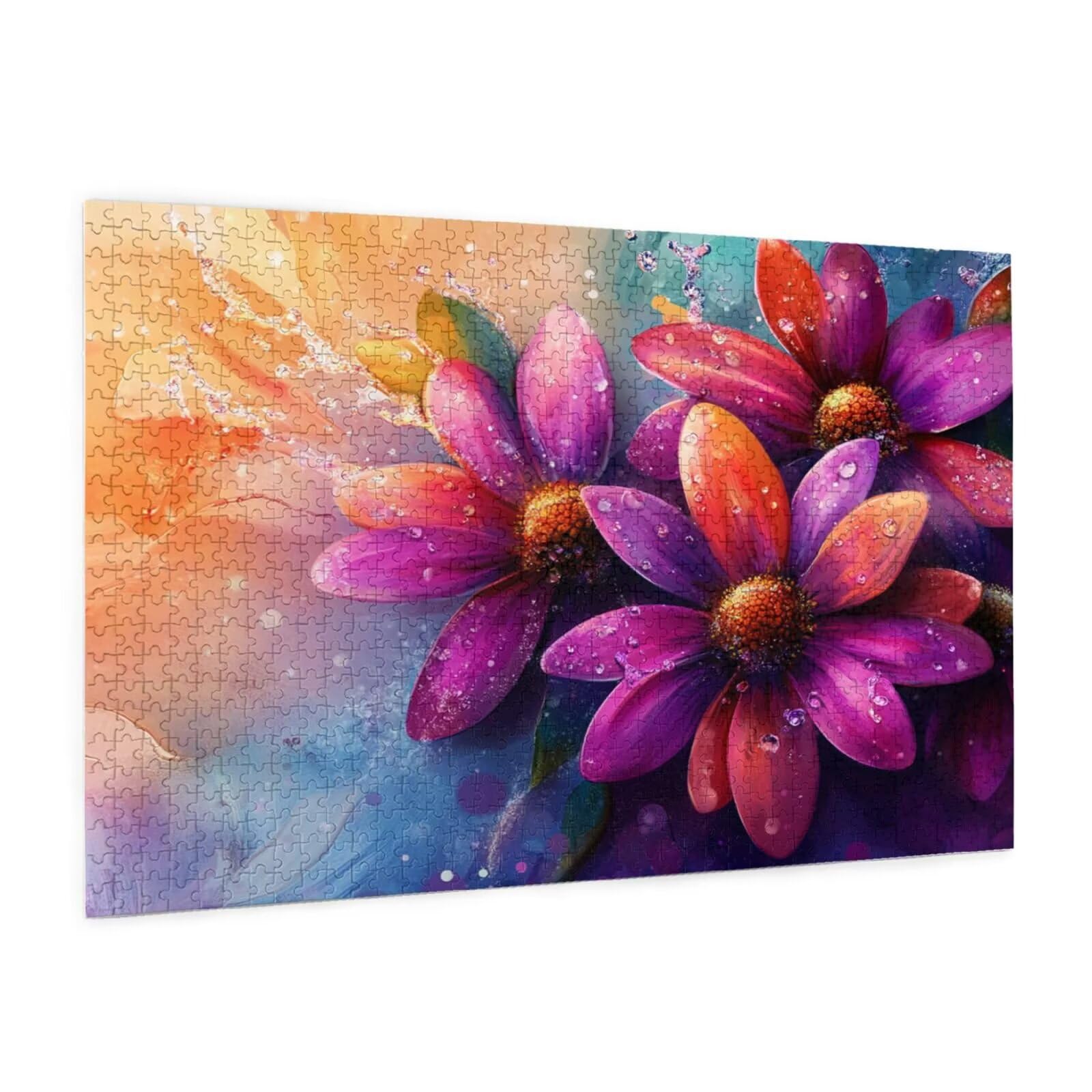 Puzzle 2000 Teile, Puzzle Erwachsene, Holzpuzzle Blume Impossible Jigsaw, Clevere Rätsel, HD Farbe Jigsaw mit Geschenkbox Verpackung for Aesthetic Room Decor, Geschenke für Frauen Rot 100x70cm p-1905