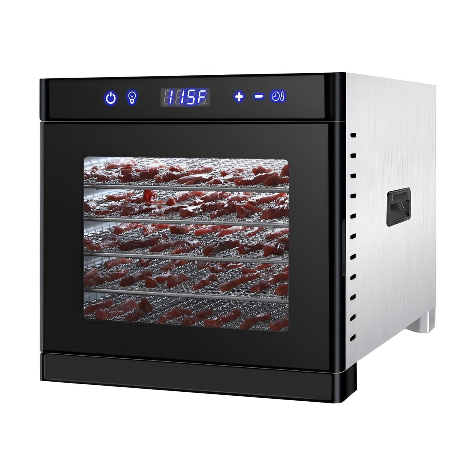 8 Tray Fruit Dryer, Food Dehydrator, Mini Electric Dryer, Adjustable Digital Temperature 35-75℃, 24 Hour Timer, for Drying Fruits, Meat, Vegetables