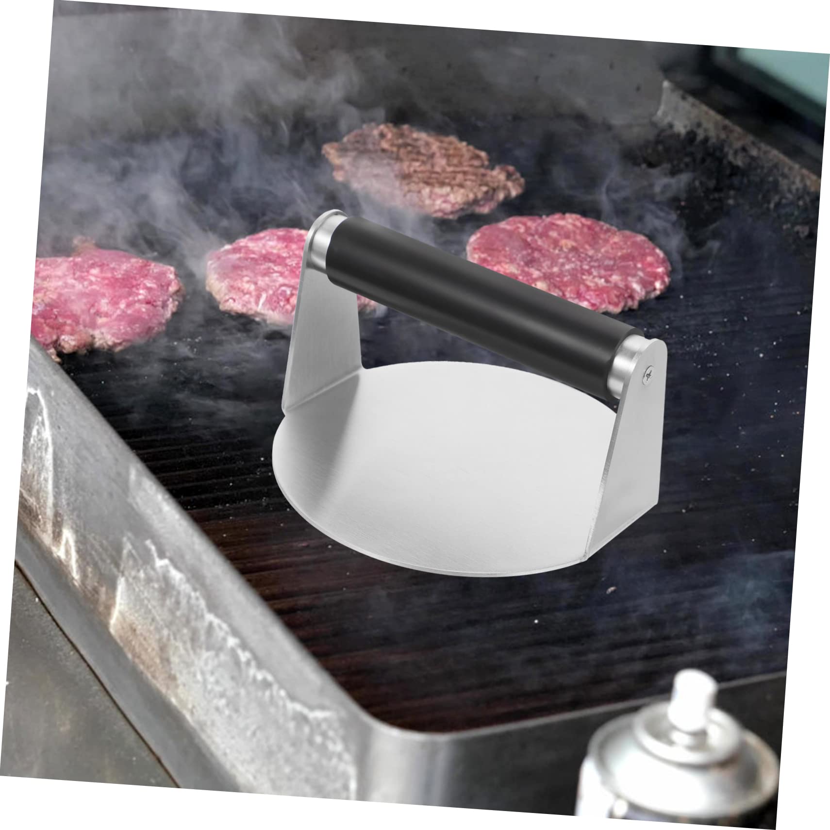 Toyvian Pressa per Hamburger in Acciaio Inox Manico Ergonomico da Cucina