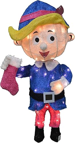 Miniatura 4 de Rudolph The Red Nosed Reindeer Bumble Tree Hermey y Yukon Cornelius - 5 piezas preiluminadas para exteriores con oropel de Navidad