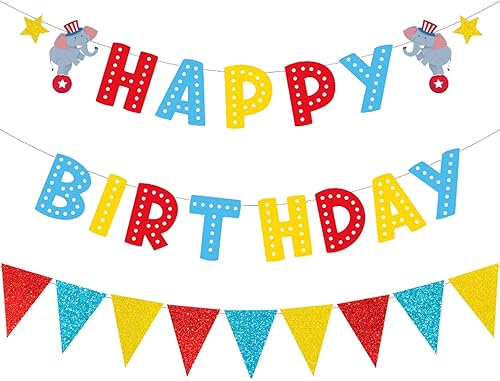 Vista 166 de Zwiebeco Decoración de fiesta de feliz cumpleaños, banderín, guirnalda de banderines, kit de abanico de papel para niños, Capitán América