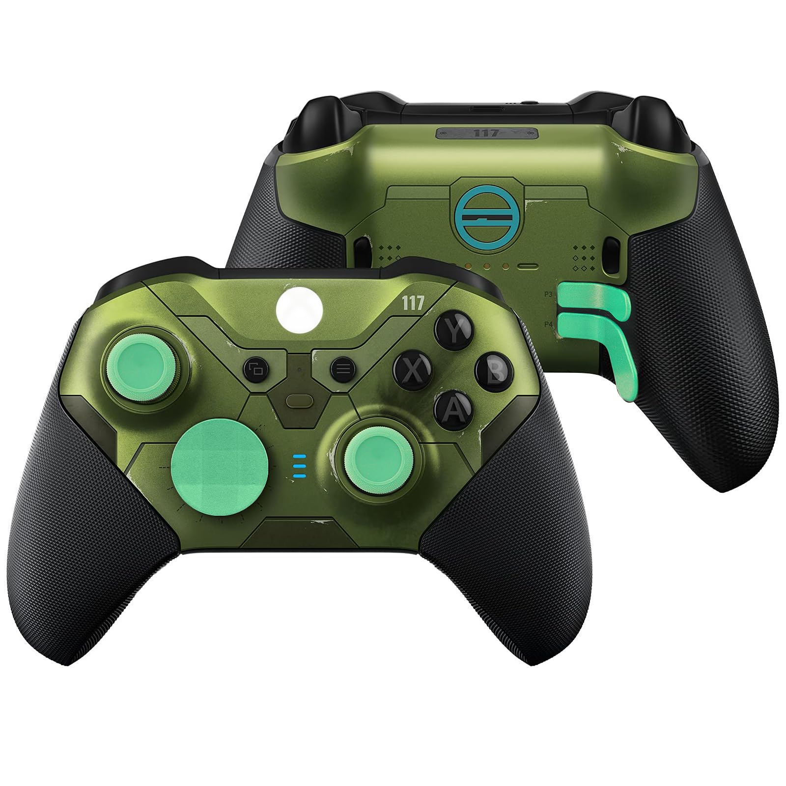 Ensemble de Boutons Métalliques pour Manette Xbox Elite Series 2 Contient 6 Joysticks à Revêtement Métallique, 4 Palettes, 2 D-pads, 1 Outil de Réglage pour Xbox Elite Series 2-Core (Vert Gazon) - 3