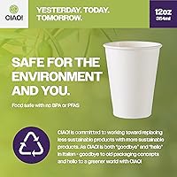 Vista 61 de CIAO! - Vaso para café con tapa de sorbo de cúpula negra, 10-24 onzas (90mm), 1000