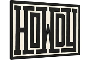 Western Home Framed Funky Big Howdy Canvas Wall Art Western Modern Decor