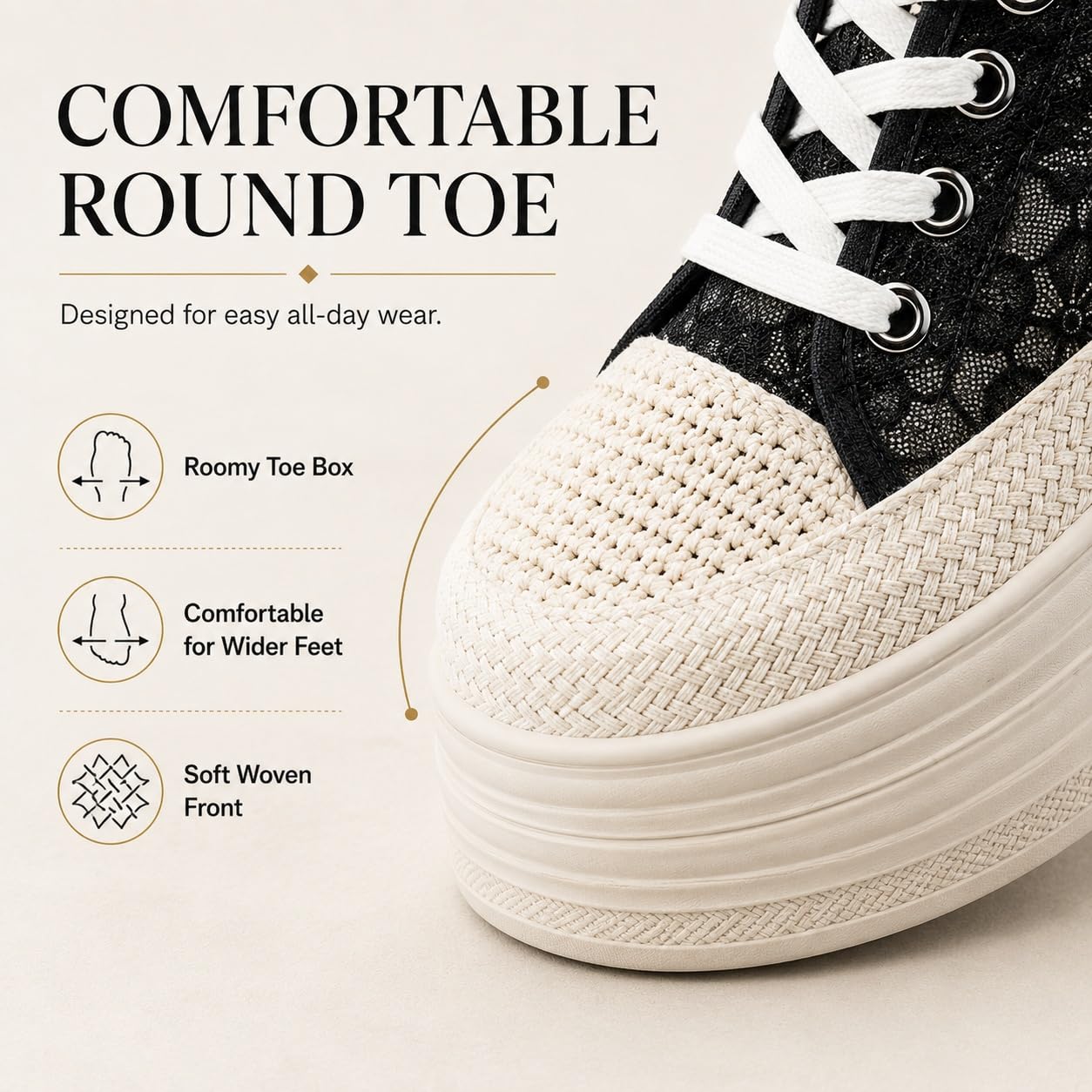 ENEN Zapatillas Mujer Encaje