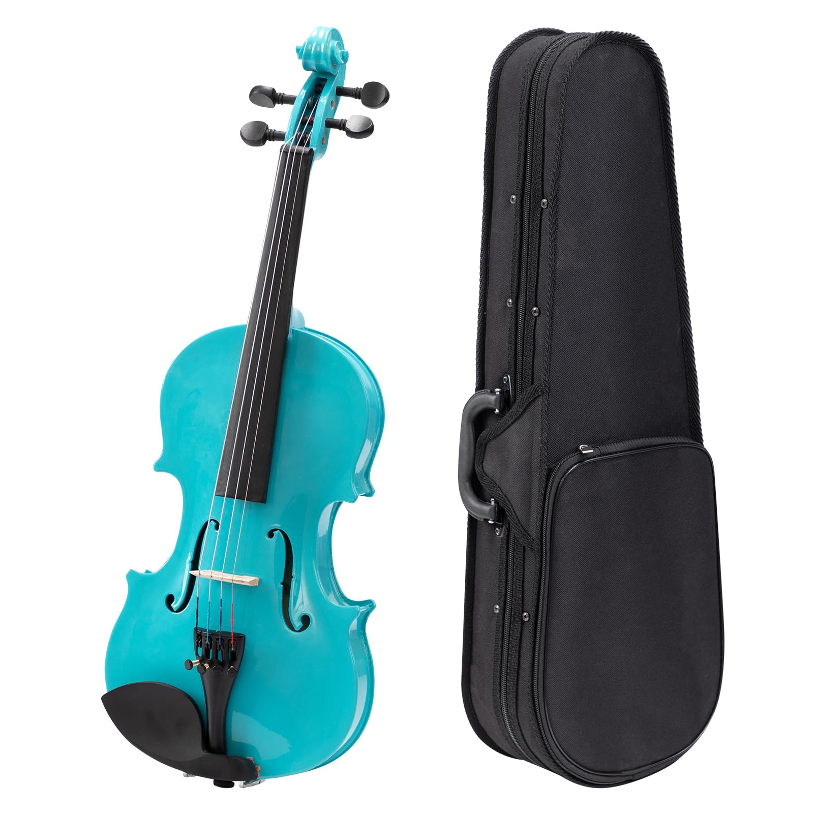 ARTALL 1/10 Handmade Student Acoustic Violin Beginner Pack with Bow, Hard Case, Chin Rest, Tuner, Spare Strings, Rosin and Bridge,Black