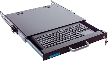 Cherry G86-62401 1U Compact Industrial Rackmount Keyboard with Touch Pad Supports 2 Post and 4 Post 19 inch Rack Cabinet