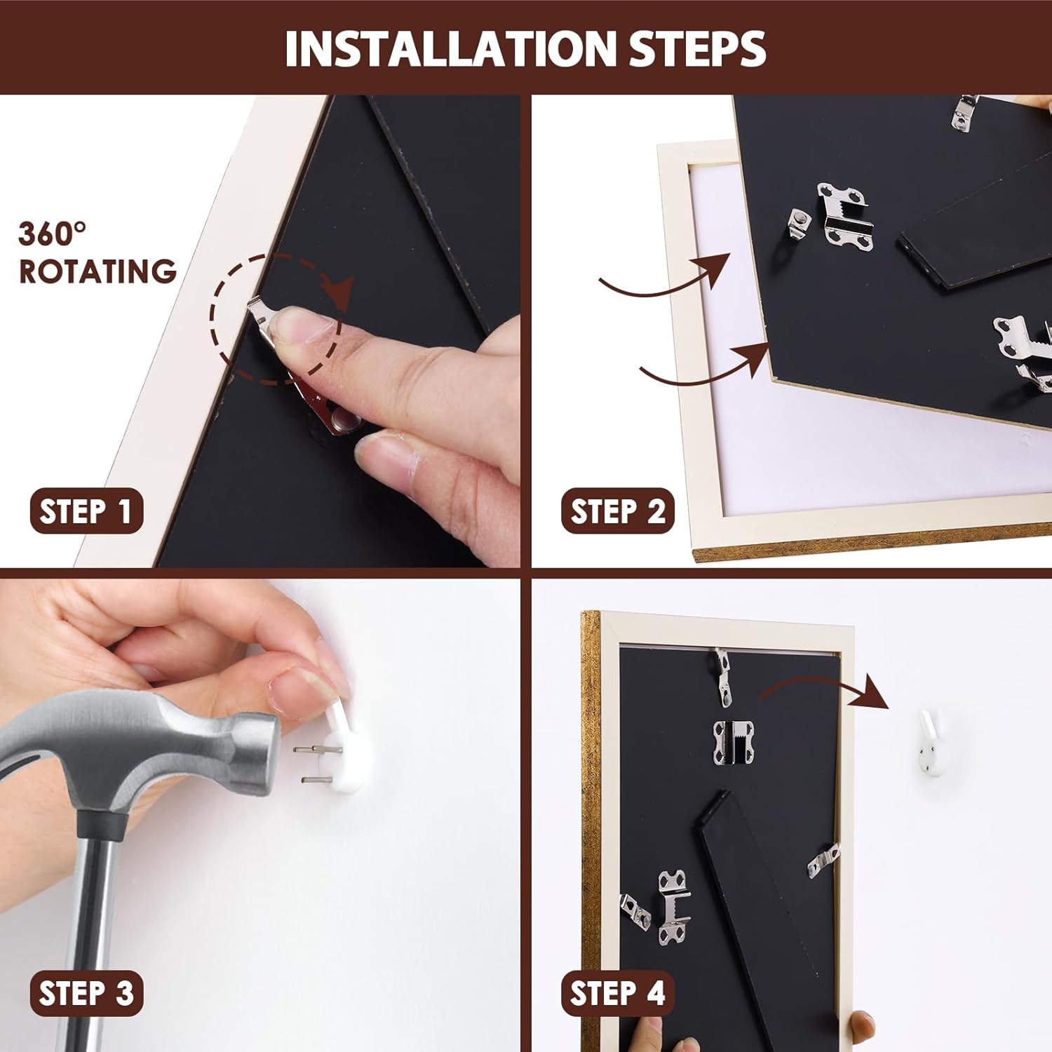 Fixwal 8x10 Picture Frame Set of 5, Vintage Photo Frame, Rustic Retro Picture Frame with Tempered Glass, Decorative Art on Walls and Tabletop Placement - Image 7