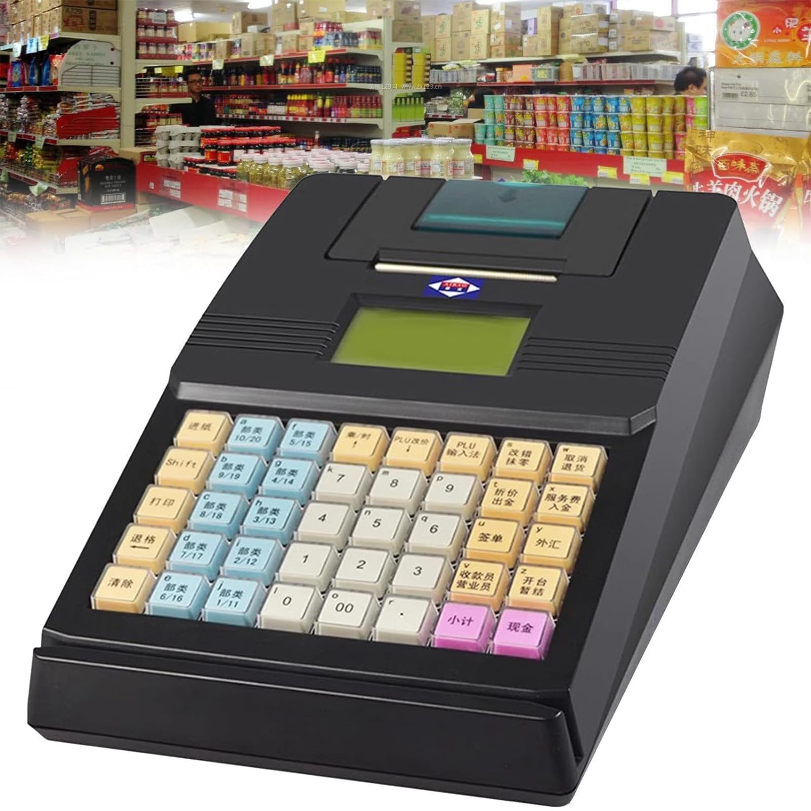Caisse Enregistreuse Professionnelle,Caisse Enregistreuse Tout-en-Un for Petites Entreprises,Multifonction Case Enregistreuse pour Petites Entreprises/Commerces,Black