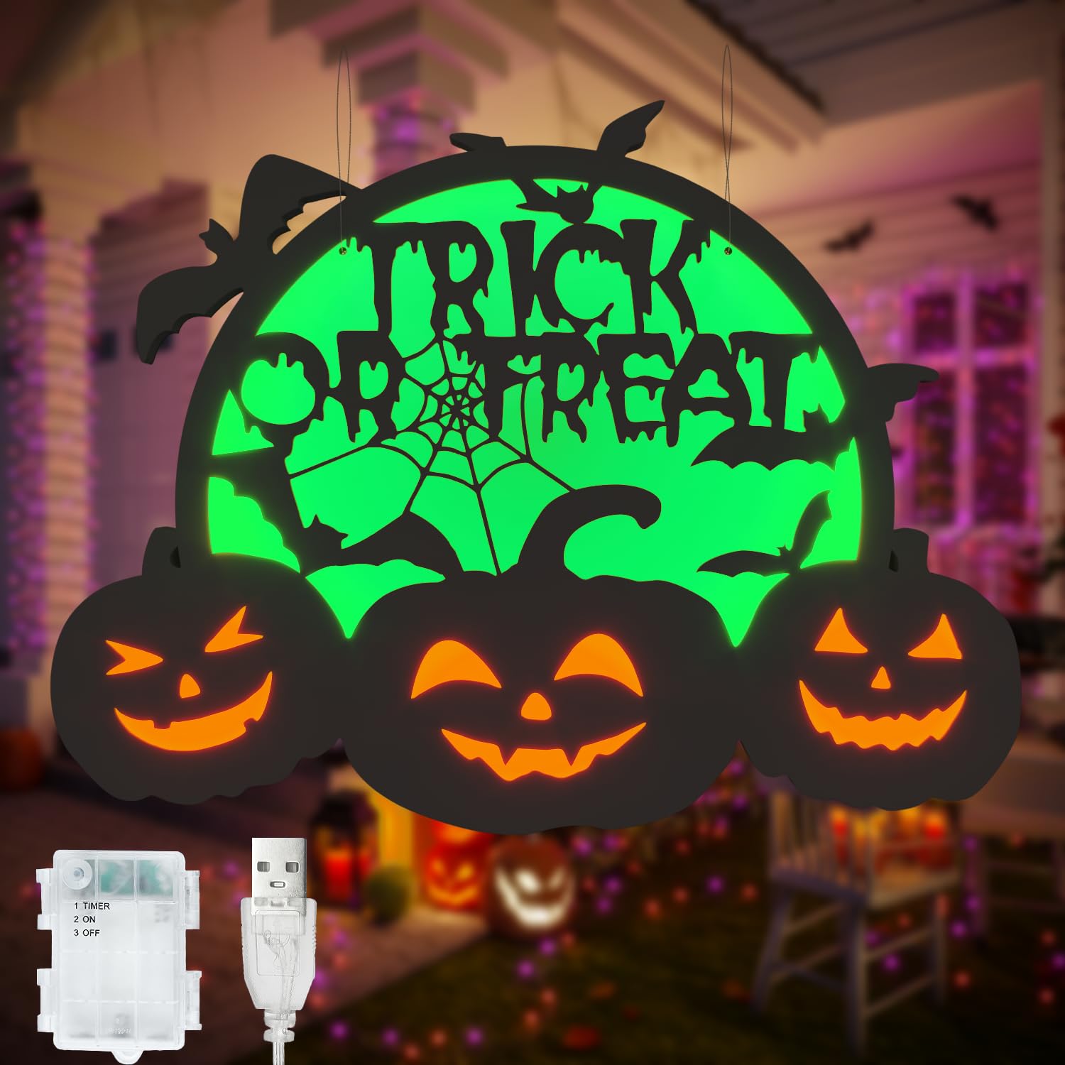 Amazon.com: Halloween Pumpkin Lights, LED Connected Jack O Lantern