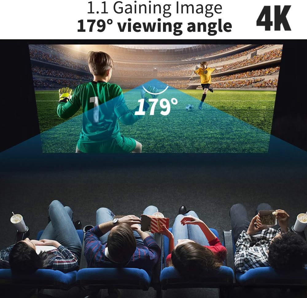 Discount 80% Projectior Screen 150 inch, Real-Anti-Crease 150in 16:9 HD Outdoor Movie Screen Portable Projection Screen for Home Theater Backyard Movie Night, Double-Sided Movies Screen for Outdoor Indoor