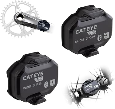 CATEYE Magnetless Speed/Cadence Sensors IPX7 Waterproof Wireless Bluetooth ANT+ Bike Computer RPM Sensor for Road, Spin Bikes and Smart Trainers, Compatible with Rouvy, Zwift, Peloton, Wahoo