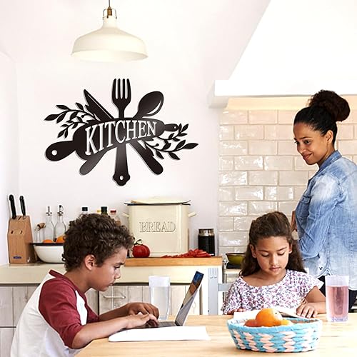 Miniatura 2 de Arte de pared de metal para cocina, decoración rústica de cocina, decoración de cocina de granja para pared, decoración de metal negro para comedor