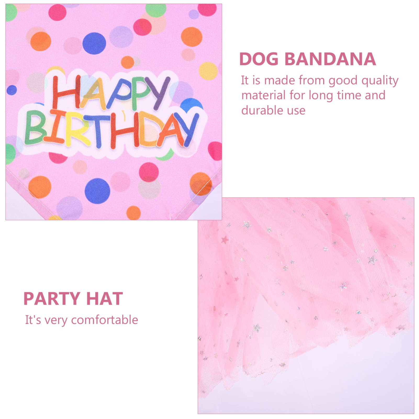 POPETPOP 9pièces Costume Anniversaire pour Chien Ensemble avec Chapeau Jupe Et Bandana pour Fête Anniversaire
