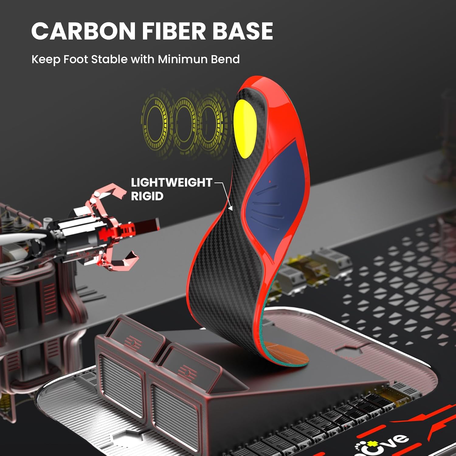 Welnove Carbon Fiber Sports Insoles with Arch Support, Professional Shock Absorption & Energy Return for Running, Basketball & High-Impact Training, Enhanced Stability & Long-Lasting Performance -XL - Image 3