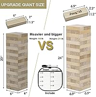 Vista 2 de Juegoal - Juego de 54 bloques gigantes para torre de secado, madera gigante