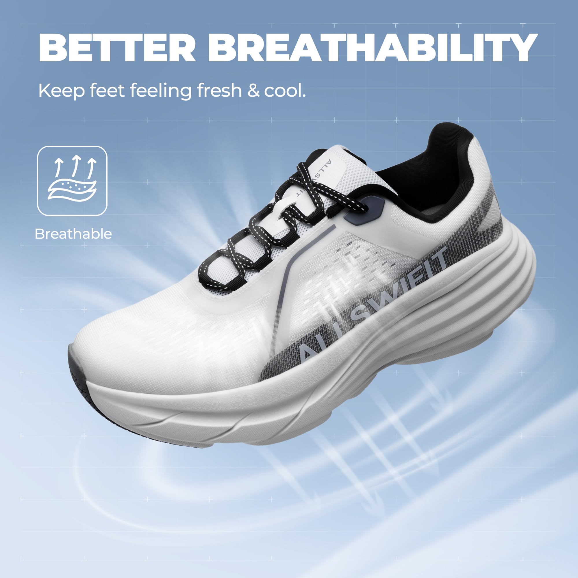 ALLSWIFIT Scarpe da ginnastica da uomo, leggere, da corsa, tennis, antiscivolo, comode, jogging, allenamento, palestra, atletica, traspiranti, ActiveAiry, alla moda